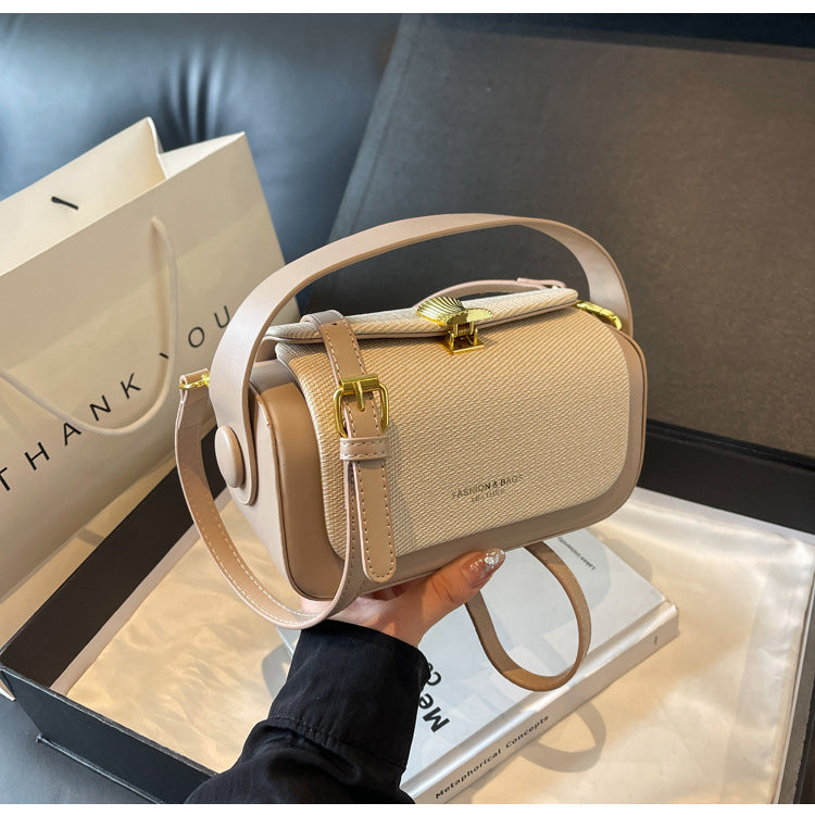 Textured Square Crossbody Bag - Korean Fashion Shoulder Bag