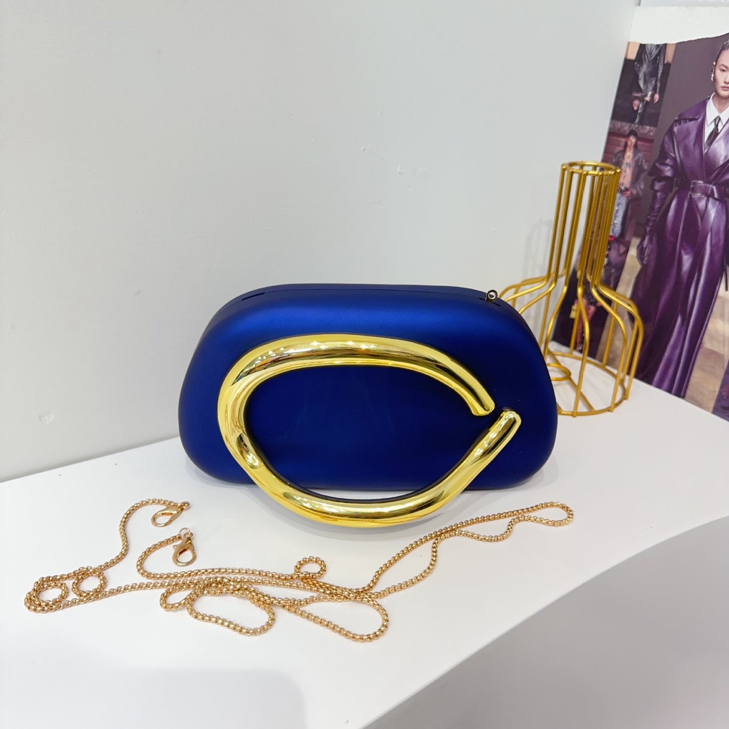 Vintage Round Box Clutch Bag - Acrylic Evening Crossbody Bag