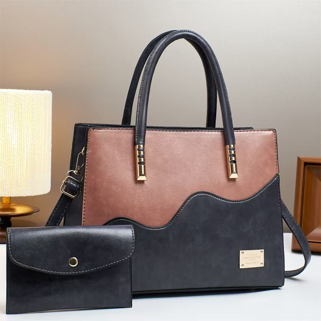 Color Block Tote Bag - Large Capacity Women's Handbag