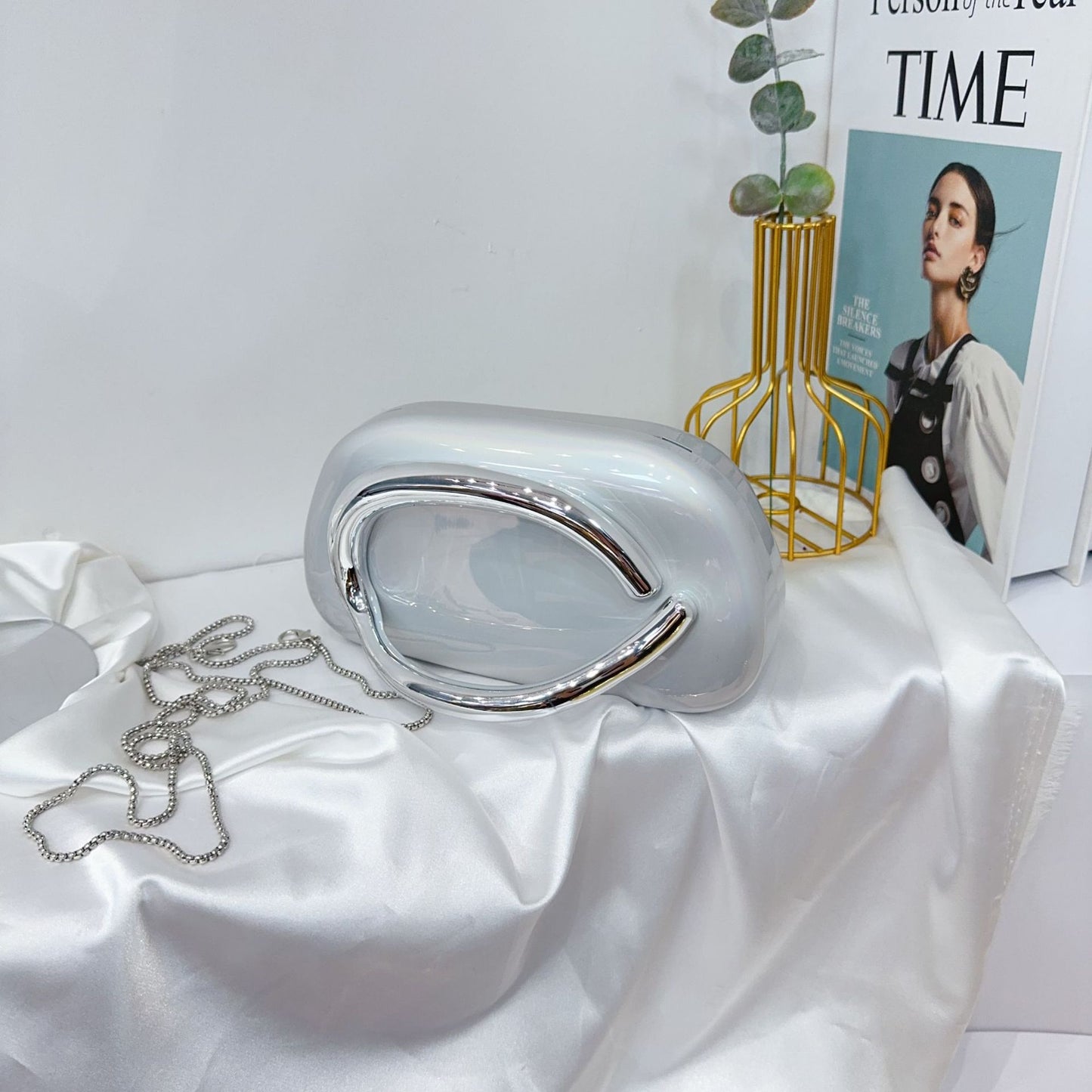 Vintage Round Box Clutch Bag - Acrylic Evening Crossbody Bag