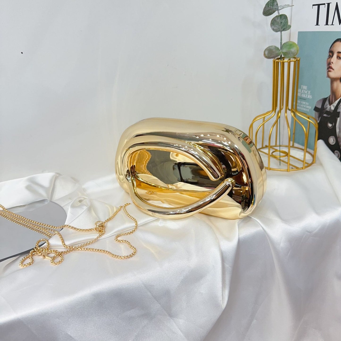 Vintage Round Box Clutch Bag - Acrylic Evening Crossbody Bag