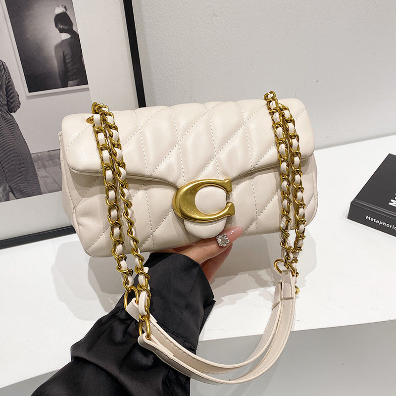 Diamond Embroidered Chain Bag - Luxury Crossbody Handbag