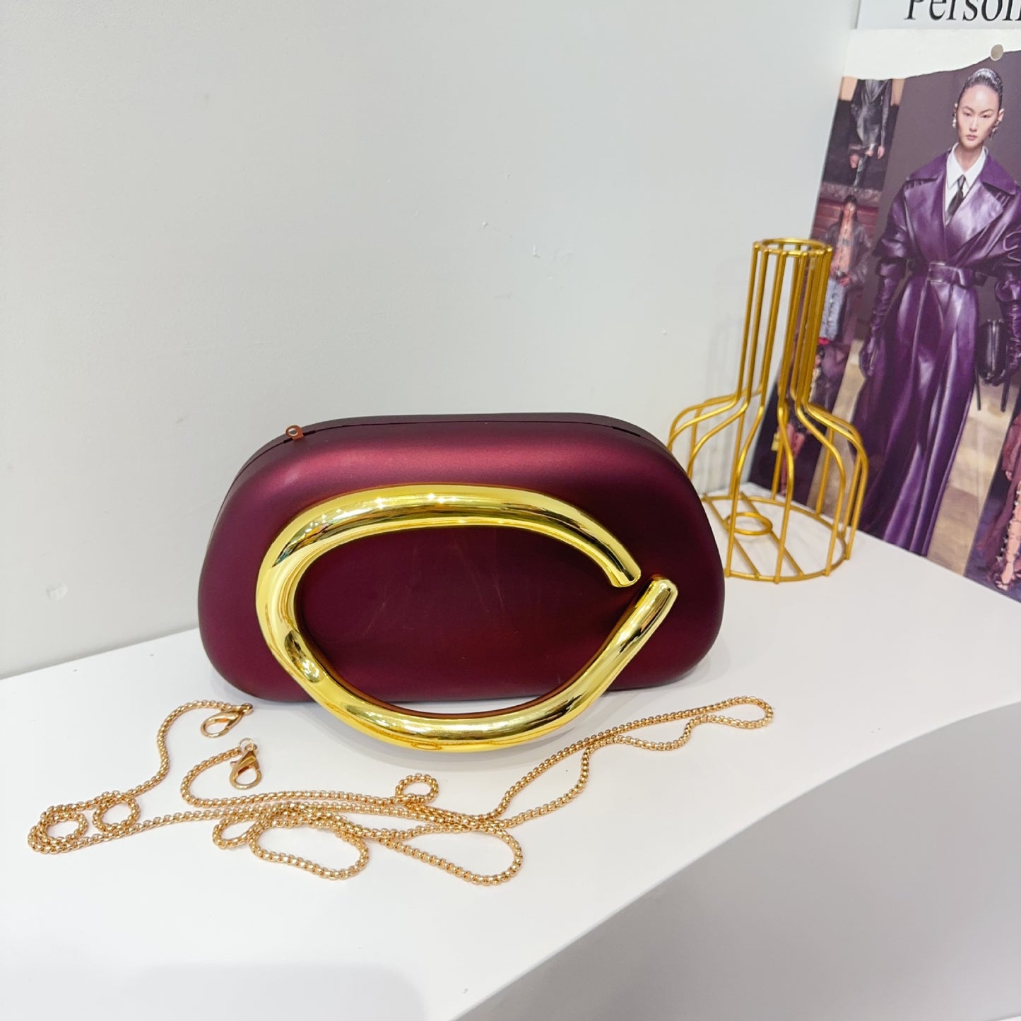 Vintage Round Box Clutch Bag - Acrylic Evening Crossbody Bag