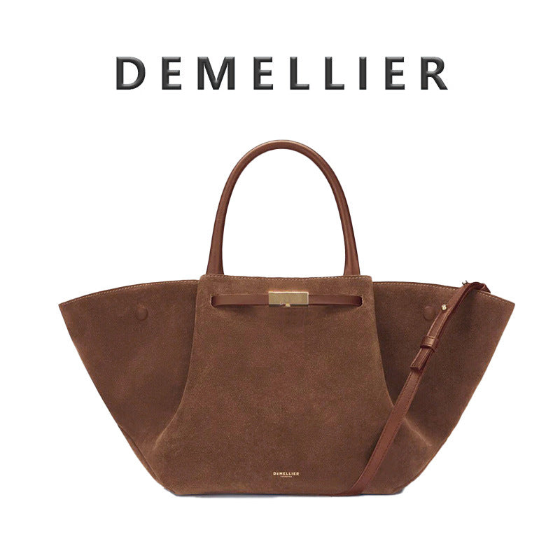 Suede Frosted Tote Bag - Retro Commuter Shoulder Handbag
