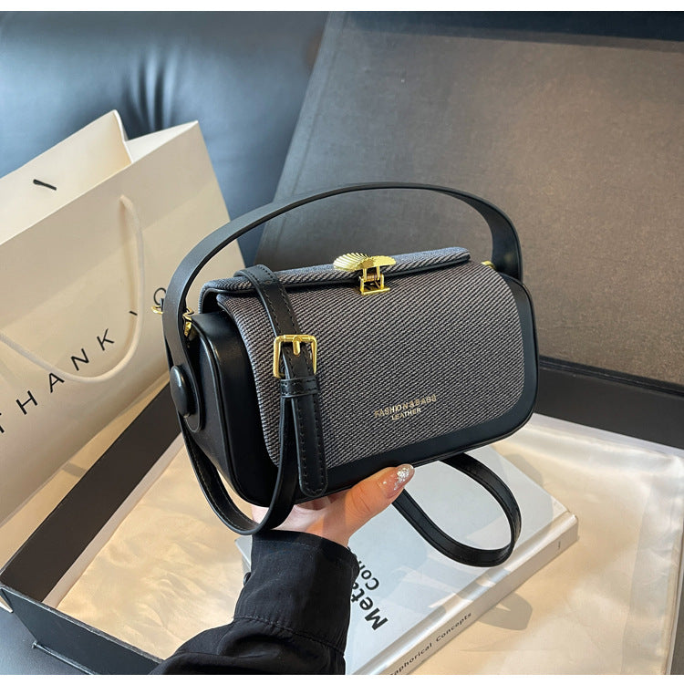 Textured Square Crossbody Bag - Korean Fashion Shoulder Bag
