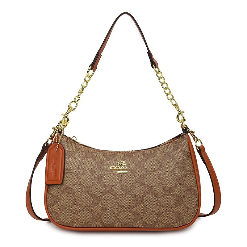 Vintage Printed Crossbody Bag - Women's Underarm Shoulder Handbag