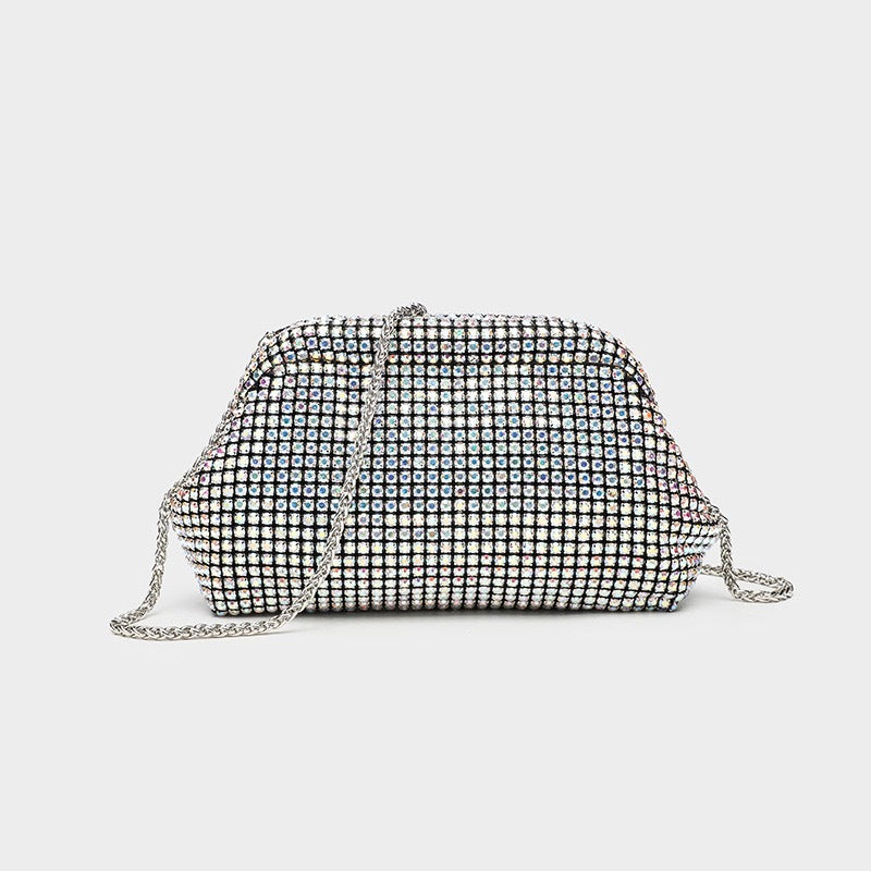 Crystal Embellished Clutch Bag - Luxury Evening Shoulder Bag