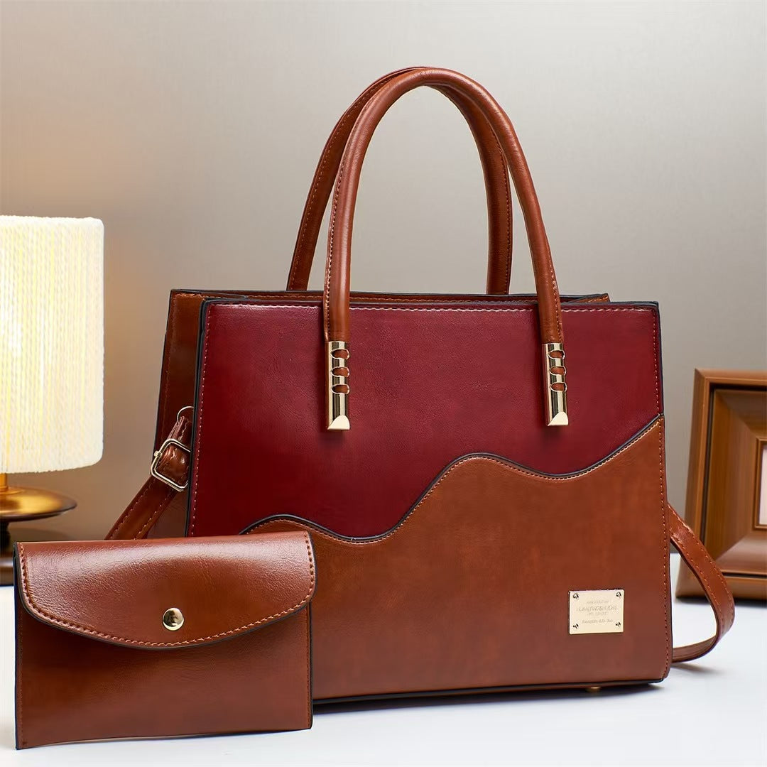 Color Block Tote Bag - Large Capacity Women's Handbag