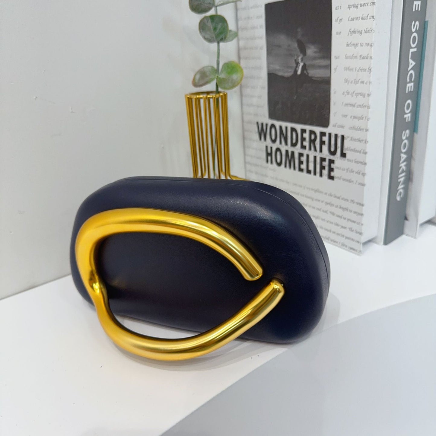 Vintage Round Box Clutch Bag - Acrylic Evening Crossbody Bag
