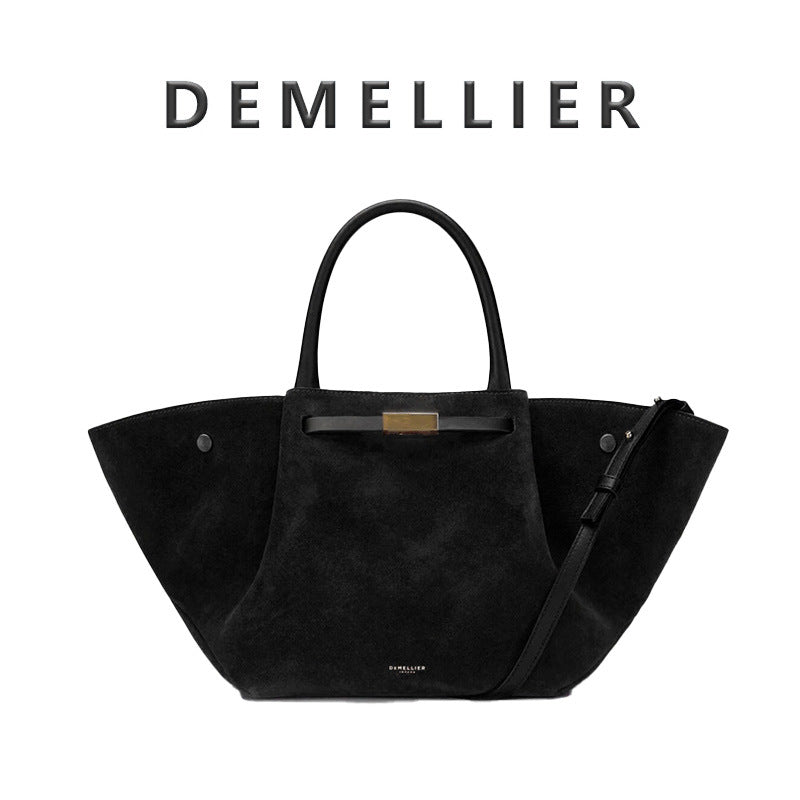 Suede Frosted Tote Bag - Retro Commuter Shoulder Handbag