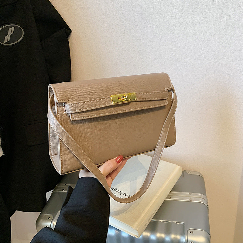 Crocodile Pattern Kelly Bag - Lock Buckle Crossbody