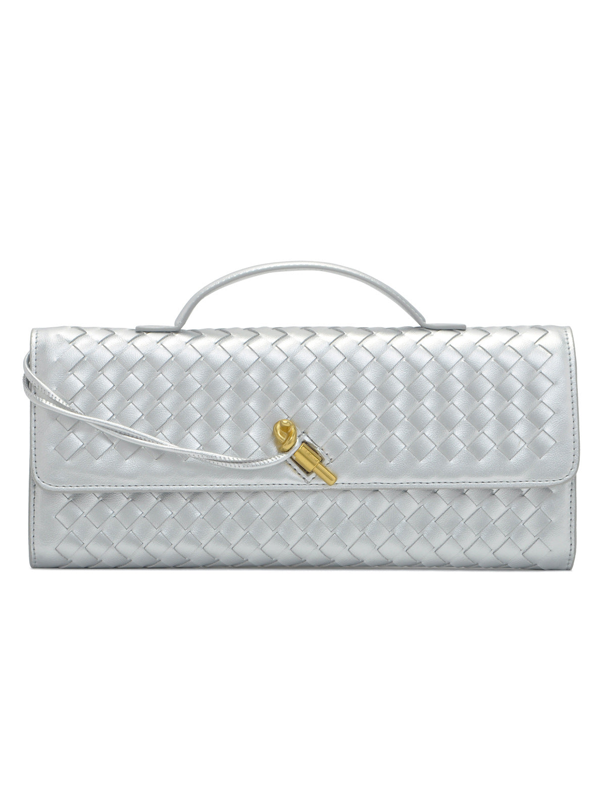 Woven Accordion Baguette Bag - Shoulder Crossbody
