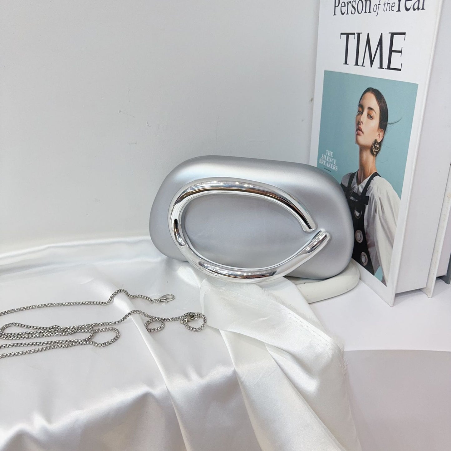 Vintage Round Box Clutch Bag - Acrylic Evening Crossbody Bag