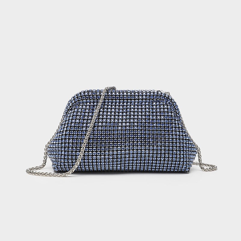 Crystal Embellished Clutch Bag - Luxury Evening Shoulder Bag