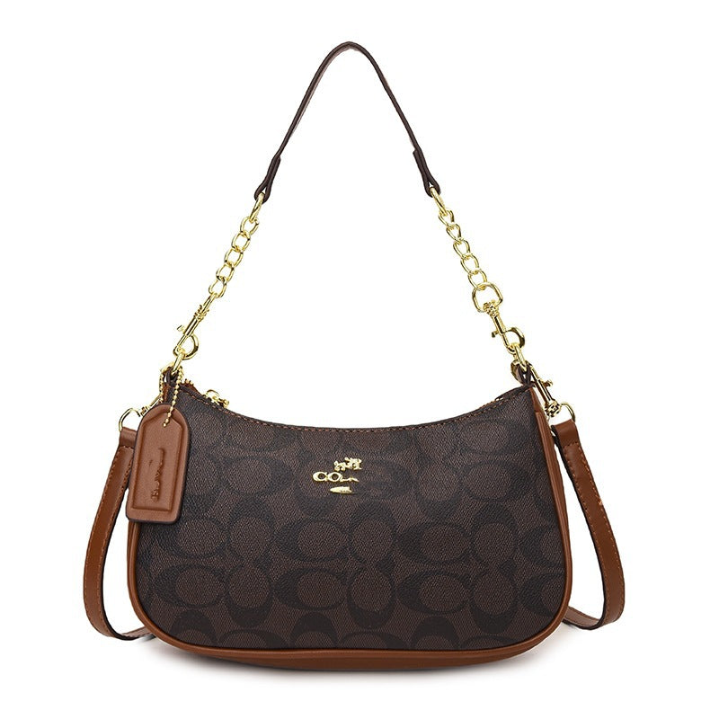 Vintage Printed Crossbody Bag - Women's Underarm Shoulder Handbag
