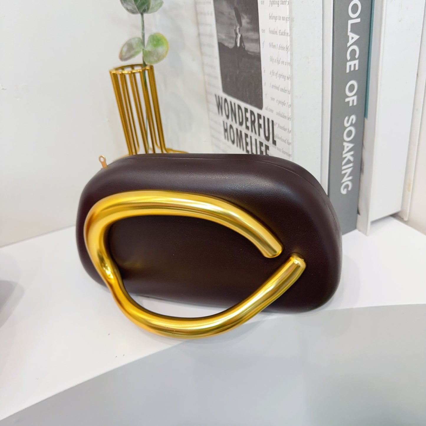 Vintage Round Box Clutch Bag - Acrylic Evening Crossbody Bag