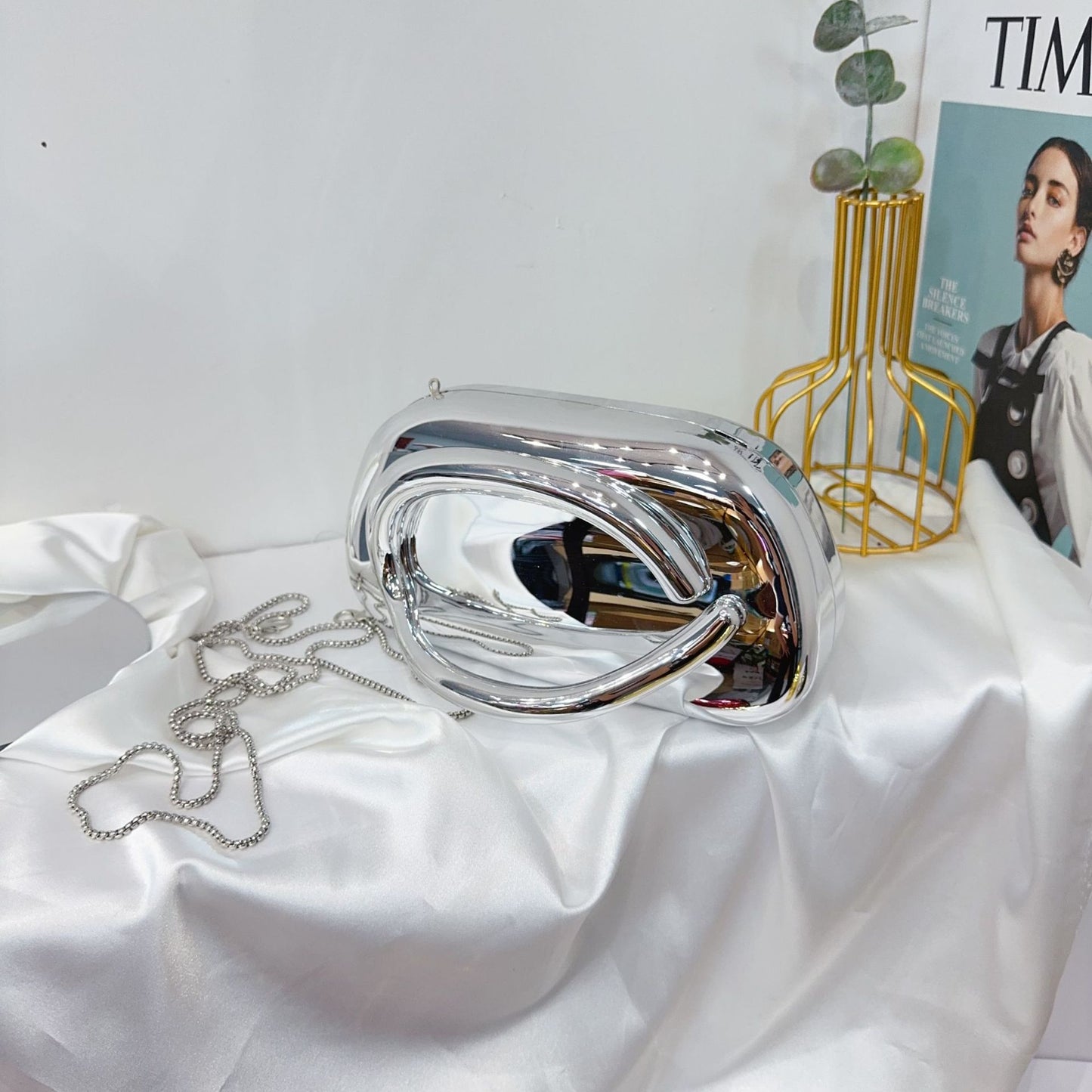 Vintage Round Box Clutch Bag - Acrylic Evening Crossbody Bag