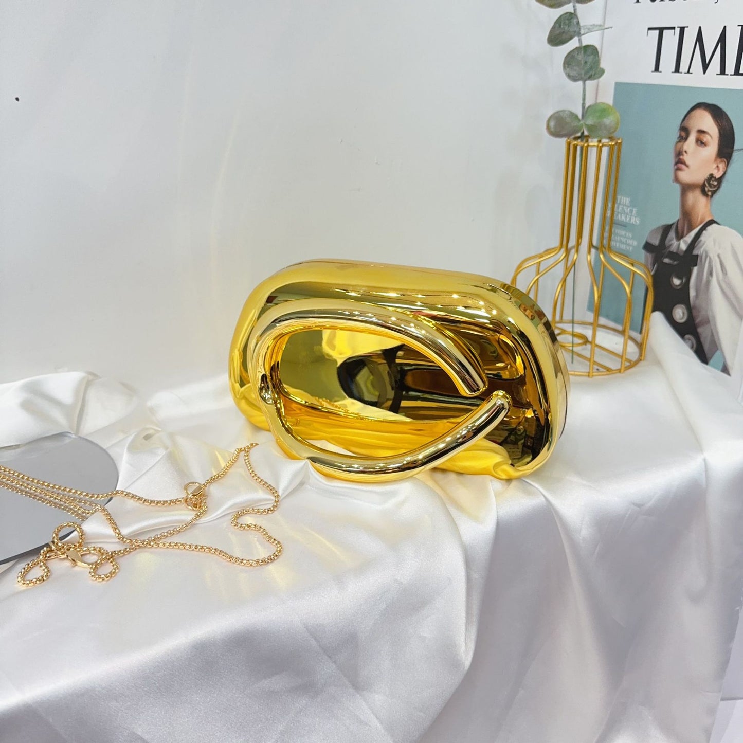 Vintage Round Box Clutch Bag - Acrylic Evening Crossbody Bag