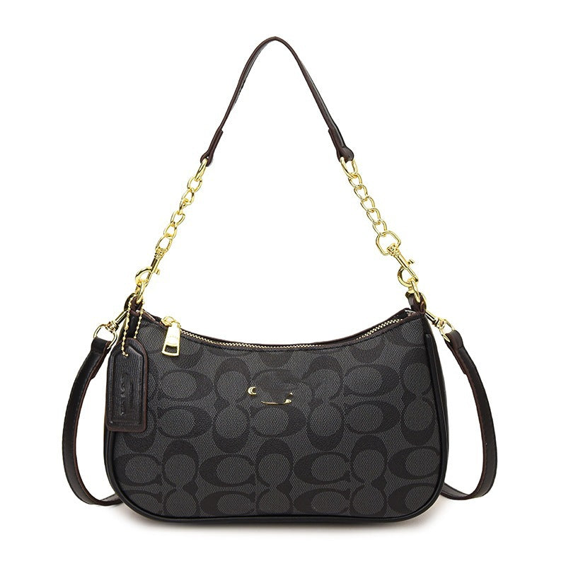Vintage Printed Crossbody Bag - Women's Underarm Shoulder Handbag