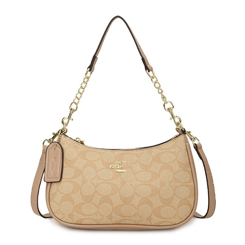 Vintage Printed Crossbody Bag - Women's Underarm Shoulder Handbag